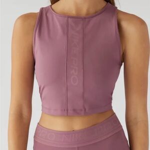 Nike Dri-FIT Cropped Tank – Mauve / Dusty Purple (Size M)